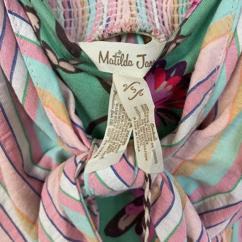 NWT Matilda Jane Maxi Dress Striped “No Baggage” S Spring Summer Sundress New